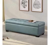 Banco de almacenamiento, banco de cuero al pie de la cama, otomana de almacenamiento con asiento tapizado, banco de entrada, baúl de almacenamiento con espacio de almacenamiento oculto, caja de
