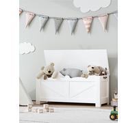 VASAGLE Puff Almacenaje, Banco Almacenaje con 2 Bisagras de Seguridad, Banco Zapatero, Estilo de Campo, 40 x 100 x 46 cm, para Pasillo Dormitorio Salón, Marrón Rústico LSB061T01
