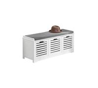 Banco de almacenamiento con acolchados cojines y 3 cubos, entrada zapato gabinete dresser cómodo banco fsr23-w sobuy es