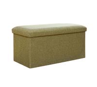 Banco de almacenamiento con asiento de cojín, taburete rectangular para cambiador de zapatos para entrada, caja de almacenamiento plegable para el hogar y adultos, banco sentado con acabado verde