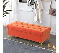 Banco de almacenamiento con asiento y tapa abatible, caja de juguetes, taburete con asiento acolchado y baúl de almacenamiento para dormitorio y entrada, 120 x 40 x 40 cm (47 x 16 x 16)