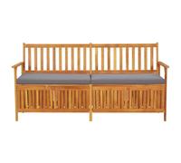 Banco de almacenamiento con cojín 170 cm Madera maciza de Acacia | Madera dura tropical duradera, cojín grueso, amplio espacio de almacenamiento, uso versátil en interiores y exteriores