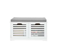 Banco de almacenamiento con cojines y 2 cubos de entrada del gabinete dresser zapato cómodo banco fsr23-k-w sobuy es 71 cm