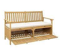 Banco de almacenamiento de 2 plazas 148 x 63 x 84 cm rectangular | Caja bajo asiento, diseño moderno y sobrio, para patio jardín balcón, fácil mantenimiento