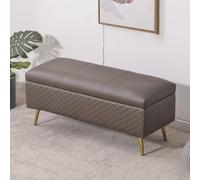 Banco De Almacenamiento De Cuero, Banco De Extremo De Cama Para Dormitorio, Otomano Para Cambiar Zapatos De Entrada, Soporte De Metal, Adecuado Para Entrada, Sala D Dark brown 120x40x45cm(47x16x18in)