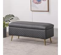 Banco De Almacenamiento De Cuero, Banco De Extremo De Cama Para Dormitorio, Otomano Para Cambiar Zapatos De Entrada, Soporte De Metal, Adecuado Para Entrada, Sala De Est black 140x40x45cm(55x16x18in)