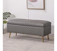 Banco De Almacenamiento De Cuero, Banco De Extremo De Cama Para Dormitorio, Otomano Para Cambiar Zapatos De Entrada, Soporte De Metal, Adecuado Para Entrada, Sala De Dark gray 60x40x45cm(24x16x18in)