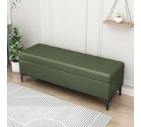 Banco de almacenamiento de cuero extra grande tapizado para dormitorio, cambio de zapatos, asiento otomano con ventana con asiento cómodo