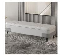 Banco de almacenamiento de cuero para dormitorio, moderno banco tapizado de entrada, banco de interior para sala de estar, para extremo de la cama (H)