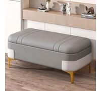 Banco de almacenamiento de cuero, reposapiés, banco tapizado para sofá con funda para entrada, sala de estar y dormitorio, perfecto para almacenamiento al final de la cama