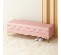 Banco de almacenamiento de madera para dormitorio, banco otomano tapizado, asiento de entrada estrecho, elegante, almacenamiento de extremo de cama, versátil, muebles de sala de estar, diseño de