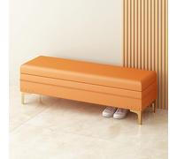 Banco de almacenamiento de madera tapizado otomano para dormitorio, banco de entrada estrecho, moderno, almacenamiento de mesita de noche, elegante, asiento de sala de estar, muebles funcionales de