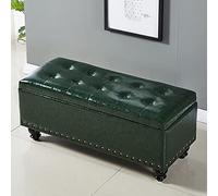 Banco de almacenamiento de piel sintética, otomana tapizada para dormitorio, sala de estar y entrada, elegante asiento al final de la cama con amplio espacio de almacenamiento