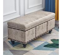 Banco de almacenamiento de piel sintética tapizado con patas de madera maciza, elegante contenedor de zapatos para entrada y dormitorio, muebles perfectos para sala de estar y dormitorio
