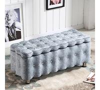 Banco de almacenamiento de terciopelo con botones de cristal, reposapiés tapizado, zapatero multifuncional, asiento acogedor para sala de estar y dormitorio, elegante decoración del hogar
