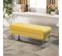 Banco de almacenamiento de terciopelo con reposapiés tapizado otomano para dormitorio y entrada, puf cuadrado elegante para sala de estar, pasillo y mesita de noche