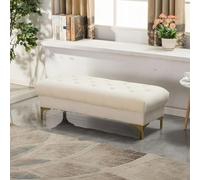 Banco de almacenamiento de terciopelo con reposapiés, tapizado para dormitorio, entrada o pasillo, nizer cuadrado con compartimento oculto, perfecto para decoración del hogar