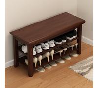 Banco de almacenamiento de zapatos ajustable con asiento y estante ajustable para entrada y sala de estar, organizador de zapatos y banco de entrada para pasillo que ahorra espacio (color: A tamaño: