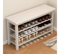Banco de almacenamiento de zapatos ajustable de 2/3 niveles con asiento y estante, zapatero de entrada para pasillo y sala de estar, banco de zapatos que ahorra espacio (color: tamaño C: 39.4 x 12 x