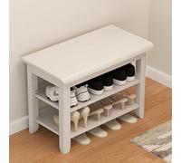 Banco de almacenamiento de zapatos ajustable de 2/3 niveles con nizador de asiento para pasillo y sala de estar, elegante estante para zapatos, diseño compacto, color C, tamaño 39.4 x 12 x 16 pulgadas