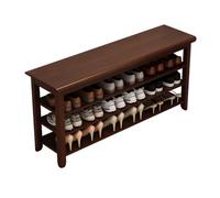 Banco de almacenamiento de zapatos ajustable de 2 niveles con nizador de asiento para pasillo y sala de estar, estante de zapatos que ahorra espacio, color A, tamaño 39.4 x 12 x 20 pulgadas