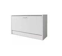 Banco de Almacenamiento de Zapatos con Cajón Basculante, Unidad de Almacenamiento de Entrada de Madera, Banco de Pasillo Delgado, Reposapiés, Soporte para Asiento de Pasil (Blanca)
