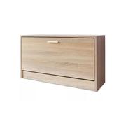 Banco de Almacenamiento de Zapatos con Cajón Basculante, Unidad de Almacenamiento de Entrada de Madera, Banco de Pasillo Delgado, Reposapiés, Soporte para Asiento de Pasil (Roble)