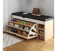 Banco de almacenamiento de zapatos con zapatero oculto, muebles modernos de entrada, armario organizador de cuero, 100 x 30 x 51 cm