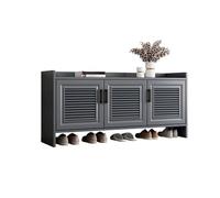 Banco de almacenamiento de zapatos de aluminio para entrada, resistente a la intemperie, resistente y duradero, ideal para pasillo, patio, uso en interiores (gris, 100 x 36 x 55 cm)