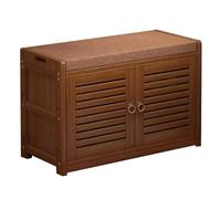 Banco de almacenamiento de zapatos de madera maciza con asiento, muebles de entrada de alta capacidad para sala de estar y dormitorio