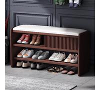 Banco de Almacenamiento de Zapatos Moderno, Banco de Entrada de Madera con cojín de Cuero, Banco de Zapatos tapizado, gabinete de Zapatos, Organizador de Zapatos de Pasillo, Mueble