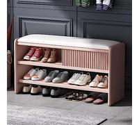 Banco de Almacenamiento de Zapatos Moderno, Banco de Entrada de Madera con cojín de Cuero, Banco de Zapatos tapizado, gabinete de Zapatos, Organizador de Zapatos de Pasillo, Mueble