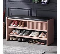 Banco de Almacenamiento de Zapatos Moderno, Banco de Entrada de Madera con cojín de Cuero, Banco de Zapatos tapizado, gabinete de Zapatos, Organizador de Zapatos de Pasillo, Mueble