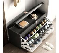 Banco de almacenamiento de zapatos moderno con 3 cajones plegables, asiento tapizado, caja de almacenamiento elevable, nizer de entrada, 80 x 30 x 51 cm, solución elegante y funcional