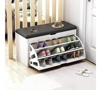 Banco de almacenamiento de zapatos moderno con cojín mueble de zapatos de entrada de madera banco con almacenamiento oculto muebles de entrada para el hogar 100/80/60 x 30 x 51 cm marrón
