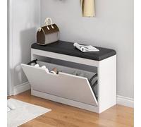 Banco de almacenamiento de zapatos, organizador de entrada con asiento acolchado, armario oculto para zapatos, diseño duradero, perfecto para la entrada en casa, 20 pulgadas de largo x 12 pulgadas de