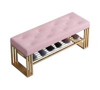 Banco de almacenamiento de zapatos tapizado de terciopelo con estante, elegante otomana para dormitorio, sala de estar, vestíbulo, asiento perfecto para el final de la cama y organización