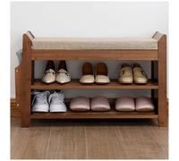 Banco de almacenamiento industrial con asiento acolchado, zapatero rústico marrón, diseño de ahorro de espacio, capacidad de carga de 100 kg, 60/80/100 cm, para soluciones de almacenamiento de