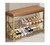 Banco de almacenamiento industrial con asiento, soporte organizador de metal de 2 niveles para entrada, estante de almacenamiento, banco de almacenamiento de zapatos de entrada Friendship Years