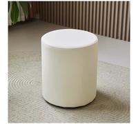 Banco de almacenamiento minimalista y zapatero, taburete redondo de piel sintética, versátil asiento de entrada y cambiador de maquillaje, elegante piel para dormitorio y pasillo