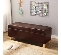 Banco de almacenamiento moderno con puf tapizado de piel sintética, otomano, elegante decoración del hogar para sala de estar y dormitorio, asiento nizer multifuncional.