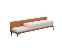 Banco de almacenamiento moderno de cuero naranja de 175 cm de largo y elegante banco otomano para dormitorio, sala de estar, funcional final de la cama, taburete de pie
