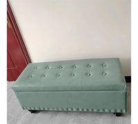 Banco de almacenamiento otomano color cian con compartimento oculto y zapatero, elegante mueble de entrada y dormitorio, 120 x 40 x 42 cm, perfecto para decoración del hogar