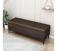 Banco de almacenamiento otomano de cuero para zapatos y mantas, asiento acolchado, almacenamiento versátil al final de la cama, asiento multifuncional con ventana, diseño abatible