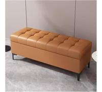 Banco de almacenamiento otomano de piel sintética, taburete rectangular extralargo para dormitorio y sala de estar, tapa de cierre suave, diseño de ahorro de espacio, perfecto para el final de la cama