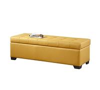 Banco de almacenamiento otomano rectangular tapizado para sala de estar y entrada, muebles elegantes para cambio de zapatos, 90 x 45 x 40 cm