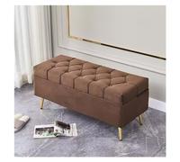 Banco de almacenamiento otomano, taburete rectangular tapizado de terciopelo para dormitorio, entrada o sala de estar con patas de metal, organizador multiusos para mantas y mucho más
