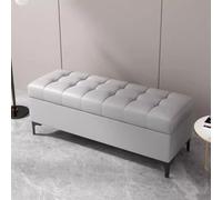 Banco de almacenamiento para interiores, patas de metal, otomana de piel sintética, asiento para entrada y dormitorio, capacidad de peso de 300 kg, muebles elegantes para pasillo, decoración moderna