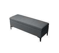 Banco De Almacenamiento Piel Napa Extra Largo Banco De Dormitorio con Espacio De Almacenamiento para La Entrada Mesas De Café Rectangulares Organizador De Caja De(Gray 3,70x40x45cm)