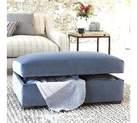 Banco de almacenamiento premium con reposapiés, otomana moderna de madera con cojín, nizer versátil para sala de estar y dormitorio, cómodo y elegante (tamaño azul: ajustable)